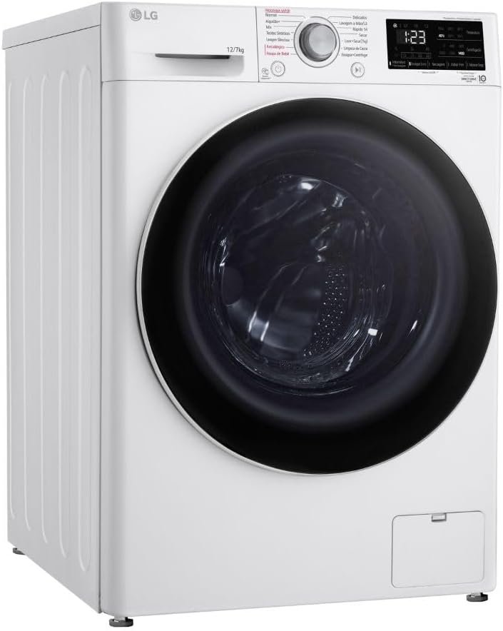 Lava e Seca Smart com Inteligencia Artificial AIDD 12Kg LG VC5 CV3012WC5 Lava e Seca Smart com Inteligencia Artificial AIDD 12Kg LG VC5 CV3012WC5