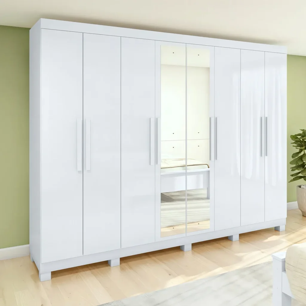 Guarda Roupa Casal Easy Slim 8 Portas com Espelho