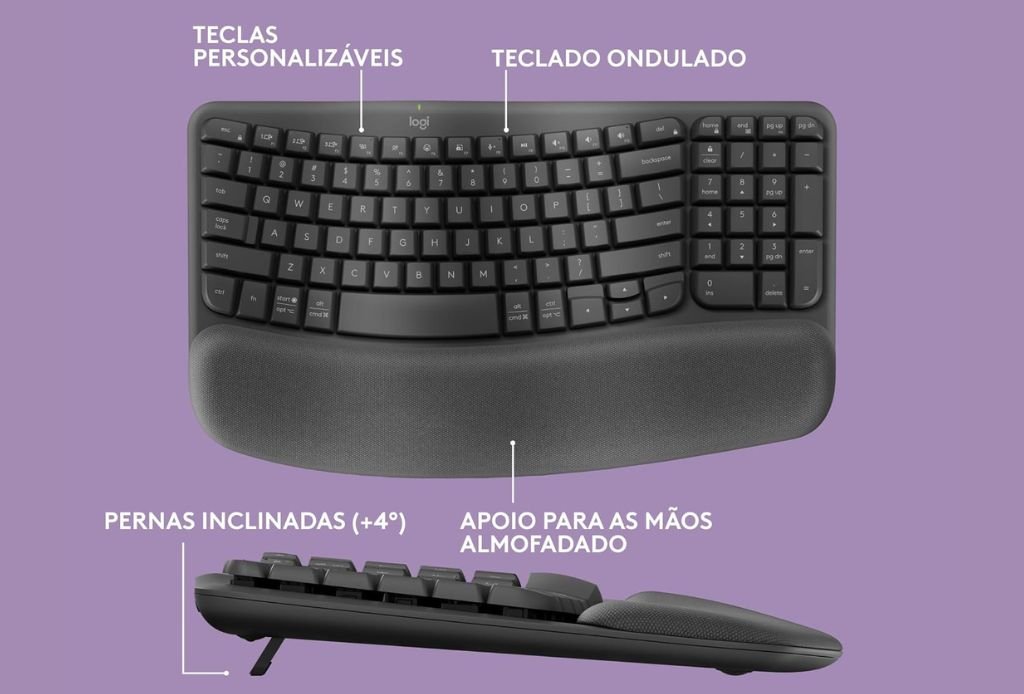 Teclado Ergonomico Logitech Wave Keys teclado ergonômico