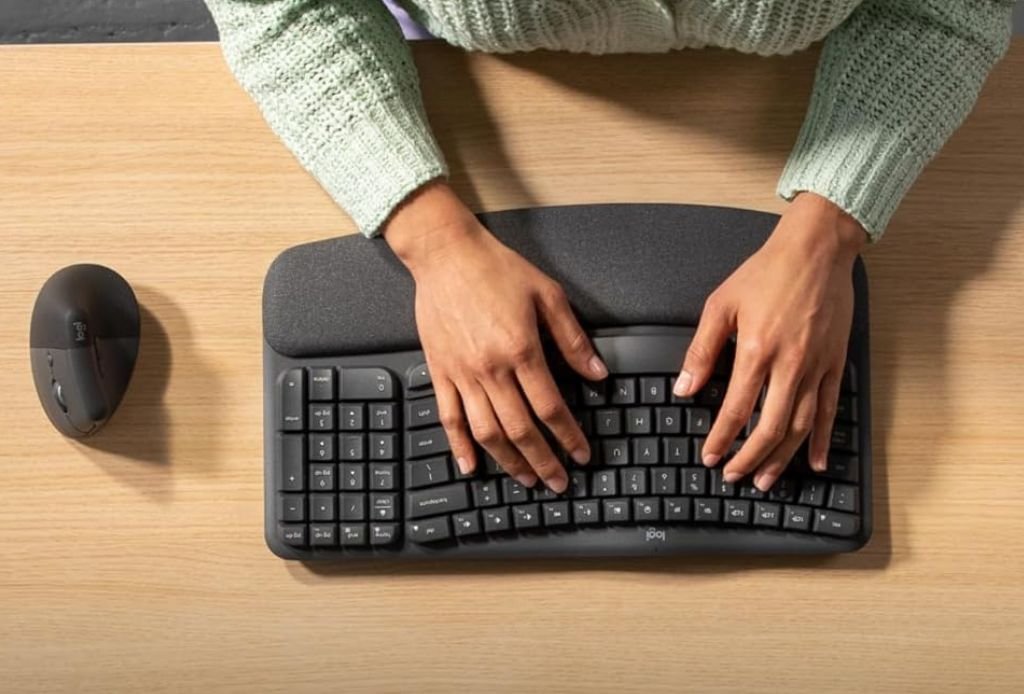 Teclado Ergonomico sem fio Logitech Wave Keys teclado ergonômico Logitech